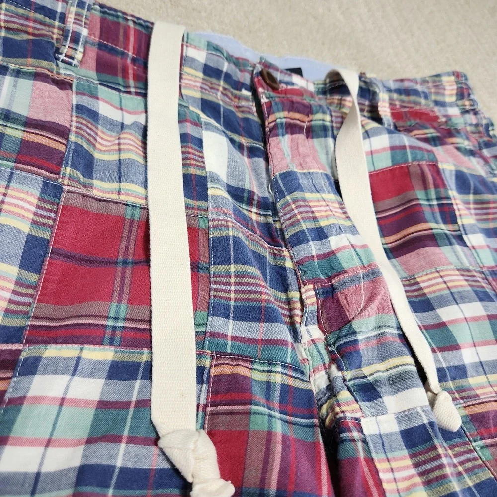 J Crew Patchwork Cargo Shorts Men 32 Relaxed Fit Vintage Style Drawstring Madres